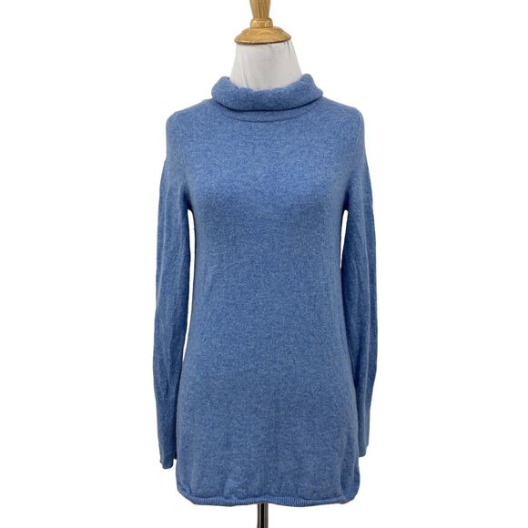 Talbots Sweater Women XS Extra Small Blue Cashmere Turtleneck Long Sleeve *READ - Picture 1 of 14